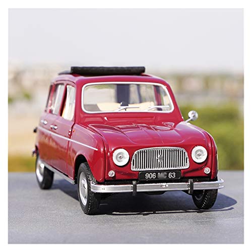 ZCLY 1:18 para Renault 4L Classic Diecast Metal Modelo Modelo de Juguete Rojo para niños Niñas Adultos Regalo Modelo de Auto