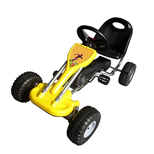 Zerone Kart Coche, Kart Correpasillos con Pedales para Niños 3-5 Años, Amarillo