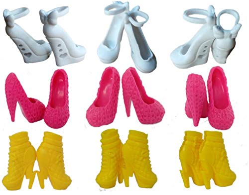 Zonfer 10pairs Mezclados Zapatos De Tacón Alto Botas De Accesorios para Muñecas para Niños Diferentes Tacón Alto Calza Botas