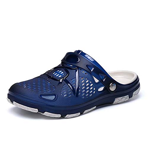 Zuecos Hombre Playa Piscina Sanitarios Enfermera Goma Verano Zapatillas de Trabajo Sandalias Negro Azul Amarillo 40-45 Azul 43