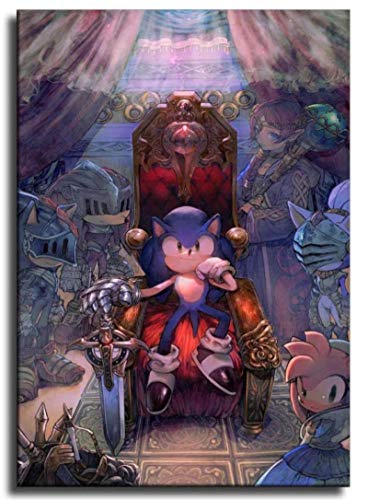 ZYHSB Póster E Impresión De Sonic Y El Caballero Negro Cuadro sobre Lienzo para Pared Decoración del Hogar Cj412Za 40X60Cm Sin Marco