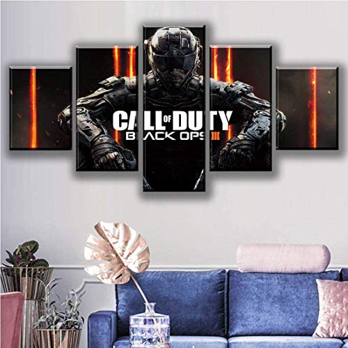 ZYUN 5 Piezas Lona Pintura HD Print Mural Juego Black Ops 4 Call Duty Imágenes Resumen Póster Ilustraciones Sala Decoración,30×40x2+30×60x2+30x80×1