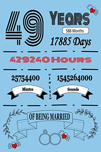 49 Years, 588 Months...Of Being MARRIED: Funny Birthday Notebook gift for Women and Girls, 100 pages, Matte Finish Size 6 in x 9 in"