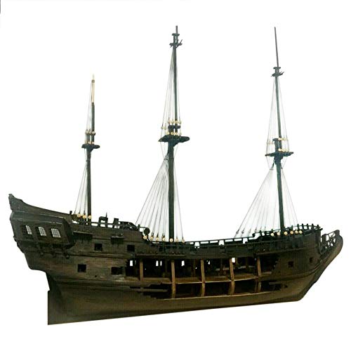 80Cm Con Kit De Modelo De Barco De Madera Clásico Ligero, Modelo De Barco De Madera Modelo Black Pearl Modelo De Barco De Madera, Con Manuales Detallados En Inglés-Modelo Black Pearl