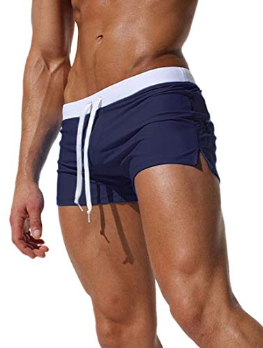 Adorel Bañador de Natación Tipo Boxer con Forro para Hombre Navy M Pequeño (Tamaño del Fabricante L)