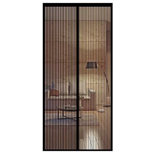 Aibingbao Mosquitera Puertas 120x245cm Mantiene Insectos Cierre Automático Evita el Paso de Insectos para Balcón Puerta Corredera de Patio, Negro