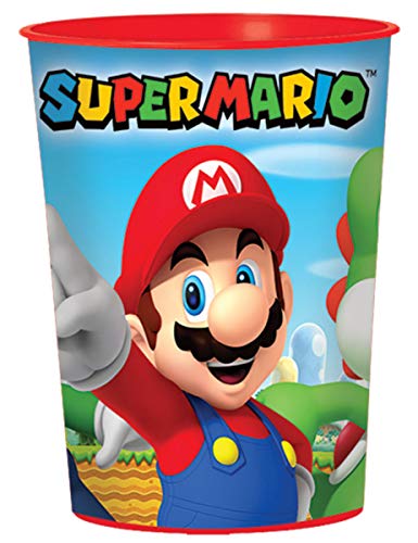 Amscan International, 421554, Vaso de regalo para fiesta infantil con temática de Mario Bros, 473 ml.