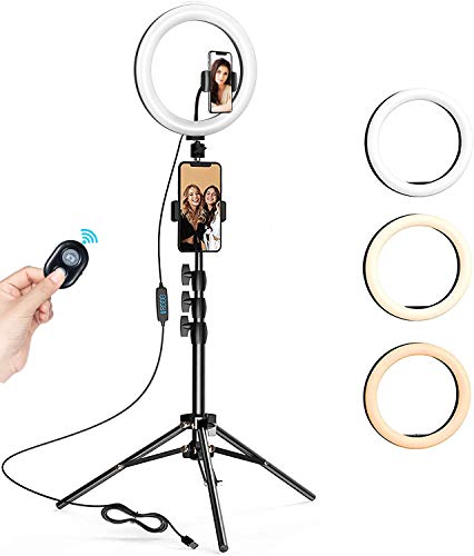 Aro de Luz 63" Trípode Fotografía, 10.2" Anillo de Luz Selfie con Control Remoto 120 LED 3 Modos 11 Niveles de Luz para TikTok Youtube Instagram Vlog Vídeo Maquillaje Enseñanza para iOS Android