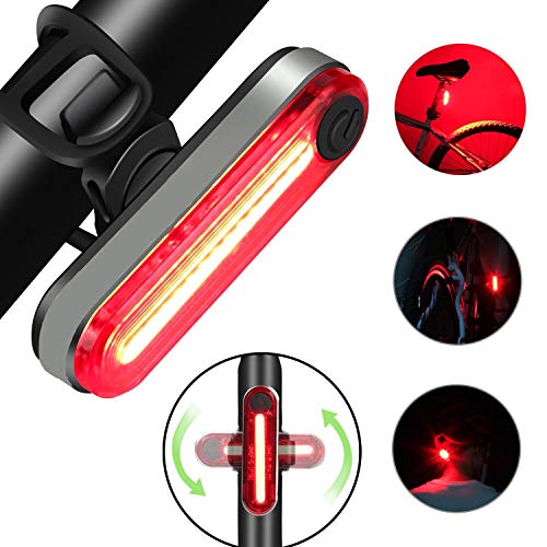 asbter Luz Bicicleta Trasera, Led Bicicleta Recargable USB, Potente LED Faro Trasero Bici Lámpara Luz Alerta Impermeable y Fácil de Instalar