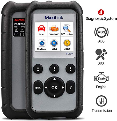 Autel ML629 MaxiLink OBD2 escáner de Coche con búsqueda DTC, Prueba preparada, Software de diagnóstico de transmisión de Motor ABS SRS y actualización en línea Incluido (versión actualizada de ML619)