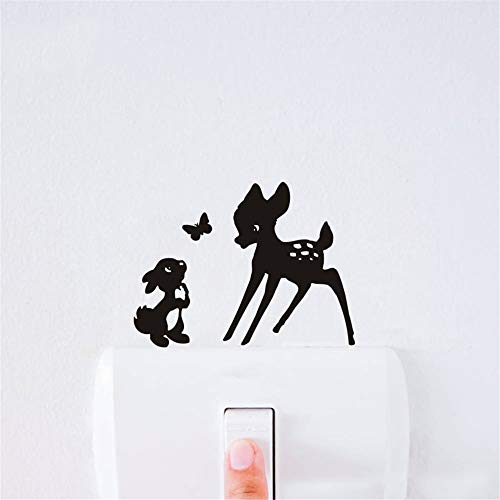 Bambi Ardilla Mariposa Interruptor de Luz Divertida Pequeña Etiqueta Niños Habitación Decoración para el Hogar Decoración de la Casa Para Baño lavabo pegatina de pared 3d pegatina de pared frases