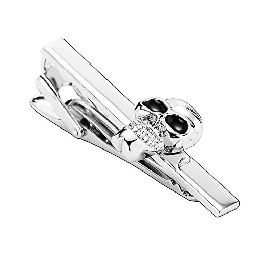 Beydodo Clip Corbata Hombre Plata Negro Alfileres Corbata Hombre Calavera