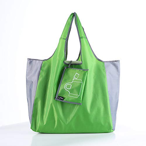 B&F Bolsa de la Compra Reutilizable Y Plegable. De Gran Capacidad y fácil de Plegar. (Verde)