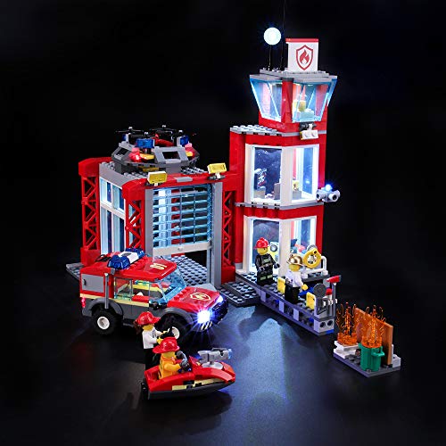 BRIKSMAX Kit de Iluminación Led para Lego City Fire Parque de Bomberos, Compatible con Ladrillos de Construcción Lego Modelo 60215, Juego de Legos no Incluido