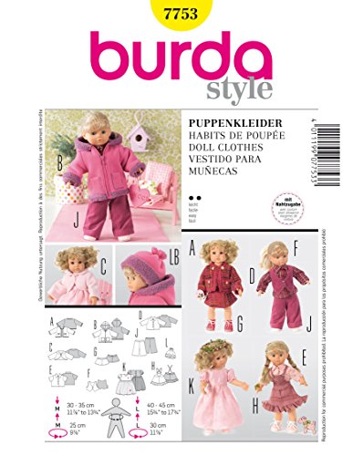 Burda Patrón Creativa 7753 Ropa de muñeca