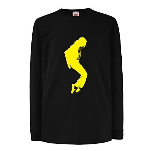 Camisetas de Manga Larga para Niño Me Encanta MJ - Ropa de Club de Fans, Ropa de Concierto (12-13 Years Negro Amarillo)