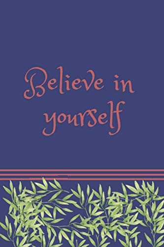 Carnet de notes premium believe in yourself: 6 x 9 cm, bleu/or rose