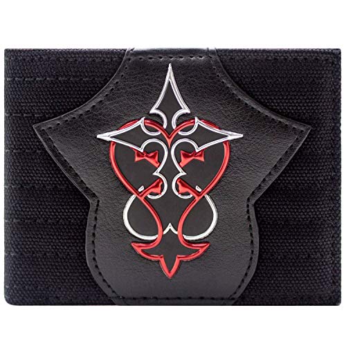 Cartera de Kingdom Hearts Símbolo Rojo y Plata Negro