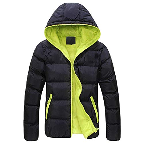 Chaqueta con capucha para hombre, color negro, naranja, verde, gruesa, con cremallera, de manga larga, casual, color liso, para deporte, sudadera con capucha, abrigo-B-negro(a)||4XL