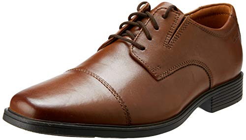 Clarks Tilden Cap, Zapatos de Cordones Derby Hombre, Marrón (Dark TanLea), 43 EU