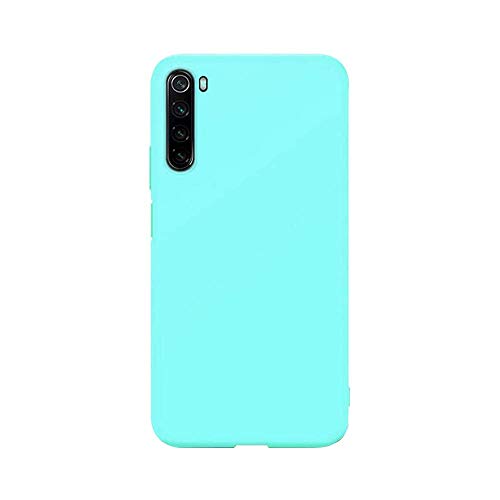 cuzz Funda para Xiaomi Redmi Note 8+{Protector de Pantalla de Vidrio Templado} Carcasa Silicona Suave Gel Rasguño y Resistente Teléfono Móvil Cover-Azul Claro