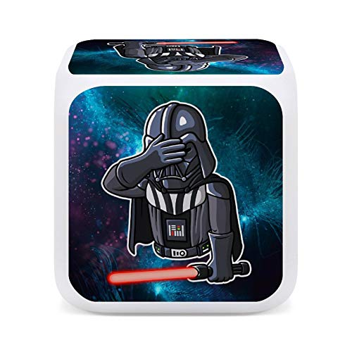 Darth Vader - Reloj despertador de 7 colores con hora, temperatura, fecha, alarma, decoración del hogar para adultos y adolescentes