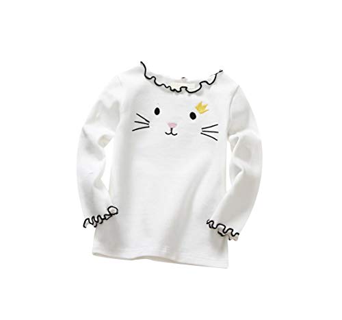 DEBAIJIA Bebe Infantil Recién Nacido Camisa Blusas Niña de Sweatshirt Lindo Transpirable Suave Cómodo Mantener Caliente Bordado Algodón Manga Larga Camisetas Tops Sudaderas para 1-4 Años Ropa