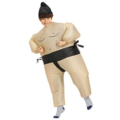 DIKOPRO Inflatable Sumo Costume, Halloween Inflatable Cosplay Dress Wild Inflatable Costume Suitable For Birthday Clubs Parties Fast Inflation Adult Size, Quirky Inflatable Costume(Black,Child)
