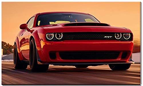 DINGDONG ART Lienzos De Fotos 60 * 90cm Sin Marco Acrílico Dodge Challenger SRT Demon Sports Cars Paisaje Cartel Aceite Giclee Impresiones Imagen Obra de Arte