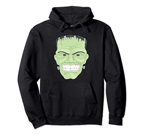 Disfraz de monstruo verde gruñido de cabeza de Frankenstein Sudadera con Capucha