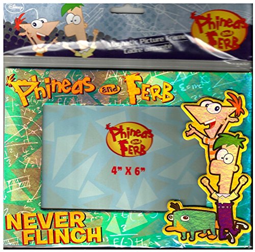 Disney Phineas and Ferb Never Flinch Cierre magnético de fotos marco de 10,16 cm x 15,24 cm