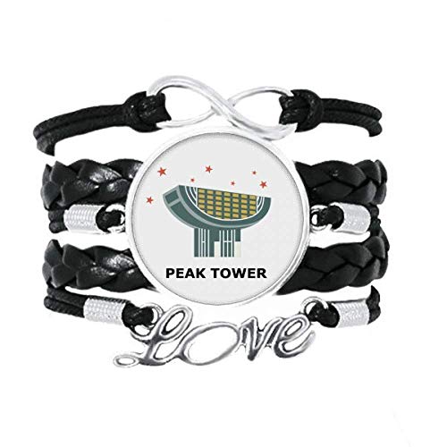 DIYthinker Hong Kong Space Museum Pulsera de Amor Adorno de Cuero Torcido Hilo de muñeca