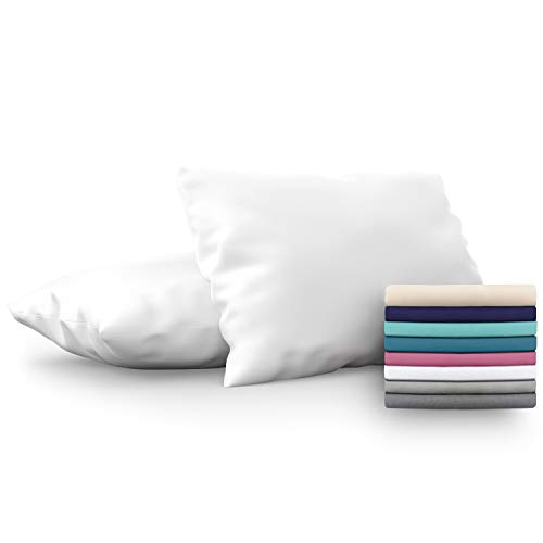 Dreamzie - Set de 2 x Funda de Almohada 40x70 cm, Blanco Alabastro, Microfibra (100% Poliéster) - Fundas de Almohadas Hipoalergénica - Fundas de Cojines de Calidad con una Suavidad Incomparable