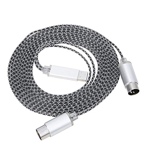 Drfeify Cable Midi a USB, línea de edición electrónica de música de 5 Pines Accesorios para Instrumentos Musicales adecuados para la conexión Entre Instrumentos electrónicos