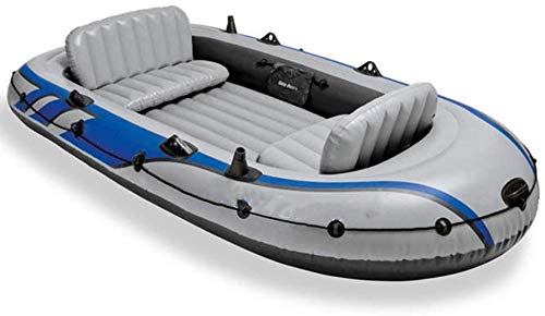 Drifter Bote Inflable para Cuatro Personas 4 Personas Remo de Goma Aumento del Engrosamiento del Barco de Pesca/Gris (Color: Gris, Tamaño: 315 × 165 × 43 CM)