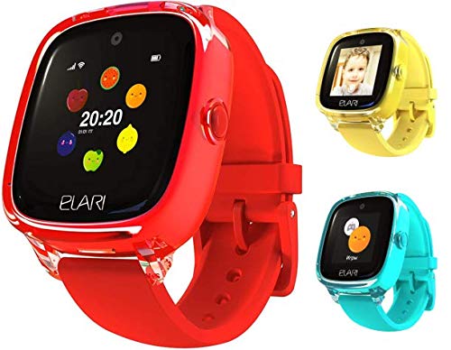 Elari 2G Reloj Inteligente Niño y Niña GPS Localizador y Llamadas Bidireccionales Audio, Chat de Voz, Botón SOS, Impermeable, Cámara, Juegos KidPhone Fresh (Rojo)