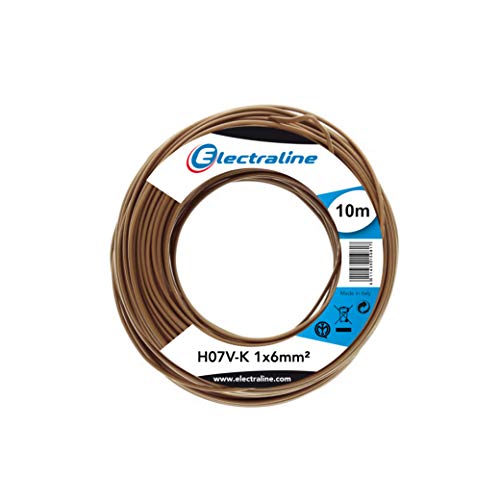 Electraline 15291, H07V-K Cable, Sección 1x6 mm, 10m, Marron
