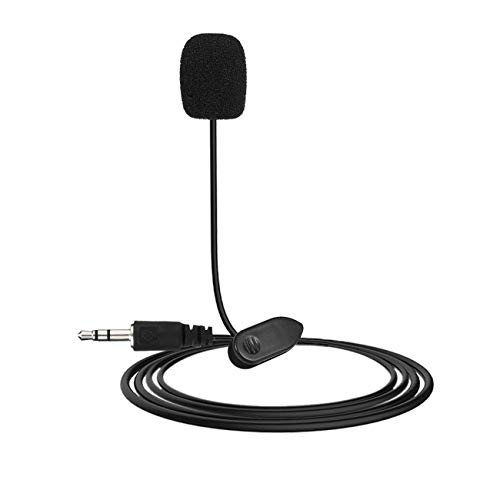 Elviray Nuevo Mini portátil 3.5mm Mini Studio Speech Mic Micrófono con Clip para PC Consolas de sobremesa para PC Enseñar Mic Negro