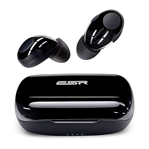 ESR Mini Auriculares Inalambricos Bluetooth, Auriculares con Microfono con Cancelacion de Ruido, IPX5, Auriculares Estéreo TWS 5.0, Batería de 9 Horas de Duracion, con Estuche de Carga Portátil USB-C