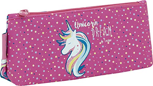 Estuche Organizador Escolar Tandem Unicornio | Estuche de Cremallera Metalica Gruesa, Estuche Gran Capacidad Rectangular con Bolsillo de Único Compartimento - Medidas 21 x 9 x 5 cm