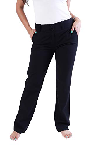 eyes Mujer Pantalones de Pierna Ancha Señoras Trabajo de la Oficina Inteligente Formal a medida Negro Gris Azul Marino Pantalones