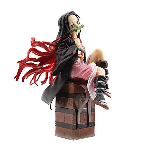Figuras de acción de Demon Slayer, Nezuko Kamado Figura de acción de 15 cm PVC Modelo de personaje de anime Estatua de pie Anime Demon Slayer Figura Juguete de regalo para decoración de escritorio