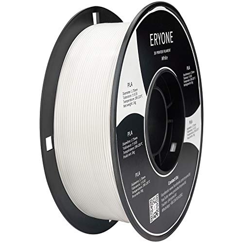 Filamento PLA 1.75mm, Eryone PLA Filamento de PLA para impresión 3D, 1kg 1 Spool，Blanco