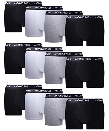 FM London Fitted Boxer para Hombre, Gris, XXL, Pack de 12