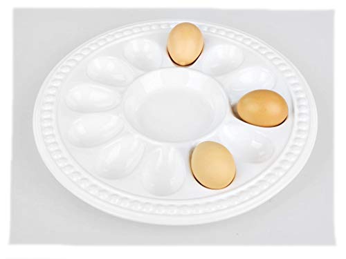 Formano Plato para huevos de Pascua redondo 33 cm Basic blanco de cerámica