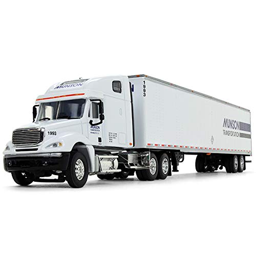Freightliner Columbia High Roof Sleeper Cab with 53' Utility Dry Goods Trailer Munson Transportation White 1/64 Diecast Model by DCP