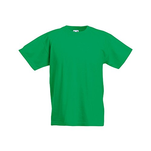 Fruit of the Loom - Camiseta de Manga Corta Original niños (3-4 Años/Verde césped)