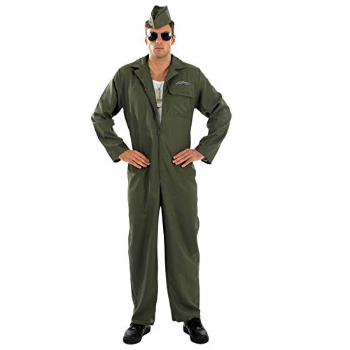 Fun Shack Verde Piloto De Combate Disfraz para Hombres - XL