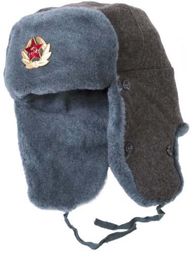 Ganwear® Auténtico ejército Ruso Ushanka Sombrero de Invierno Soldado soviético con Insignia