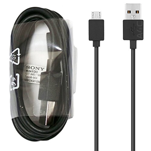 Genuine Negro EC803 Sony Xperia Micro USB Cable de datos para Xperia X XA X rendimiento Z5 M4 M5 Z4 Z3 Z2 Compact Premium y otros Sony Xperia Micro USB puertos (no embalaje al por menor)